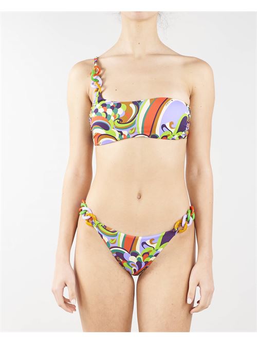Bikini fascia monospalla con catene multicolor e slip regular Miss Bikini MISS BIKINI | Costume | V3038SFAONLI